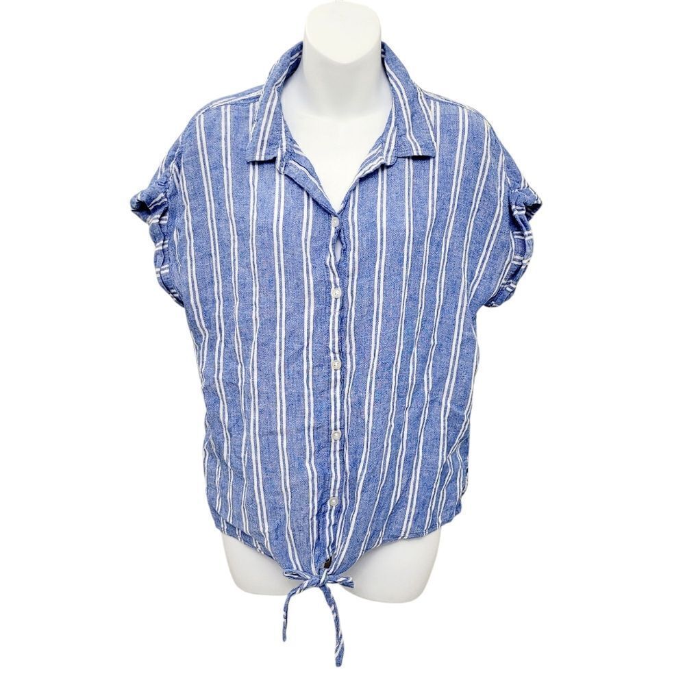 2/$20 Jachs Girlfriend New York Blue & White Buttons Down Shirt Top Size: Large